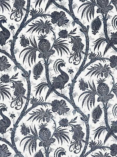 BALINESE PEACOCK - INDIGO - SCALAMANDRE WALLPAPER - SC_0006WP88355 at Designer Wallcoverings and Fabrics, Your online resource since 2007