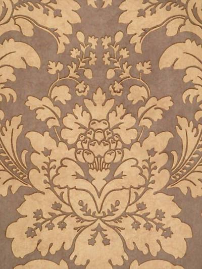 Locksley Damask - Taupe On Elephant Wallpaper | Scalamandre 