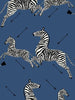 Zebras Wallpaper - Denim | Scalamandre Wallpaper | Scalamandre 