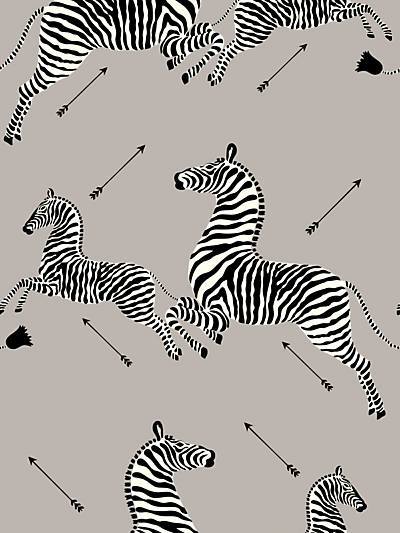 ZEBRAS - WALLPAPER - SILVER - SCALAMANDRE WALLPAPER - SC_0010WP81388M at Designer Wallcoverings and Fabrics, Your online resource since 2007