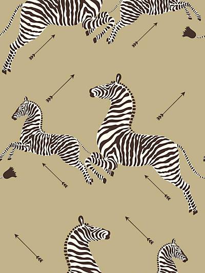 ZEBRAS - WALLPAPER - GOLD - SCALAMANDRE WALLPAPER - SC_0011WP81388M at Designer Wallcoverings and Fabrics, Your online resource since 2007