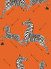 Zebras Wallpaper - Orange | Scalamandre Wallpaper | Scalamandre 