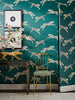 Scalamandre LEAPING CHEETAH WALLPAPER - CLEMENTINE ORANGE - Designer Wallcoverings and Fabrics