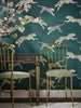 Scalamandre LEAPING CHEETAH WALLPAPER - CLEMENTINE ORANGE - Designer Wallcoverings and Fabrics