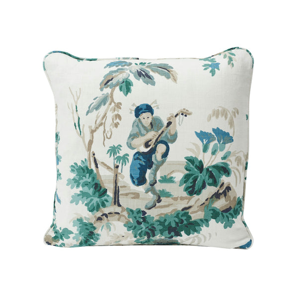 Plaisirs De La Chine 18" Pillow Emerald | Schumacher Pillows