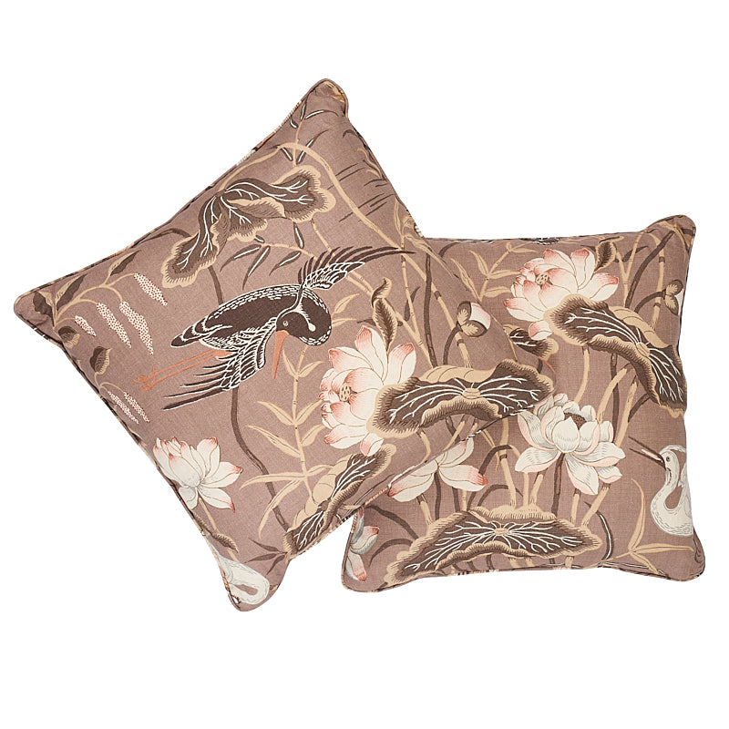 LOTUS GARDEN 22" PILLOW Mocha