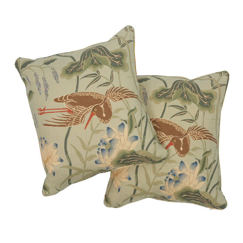 LOTUS GARDEN 18" PILLOW Aqua