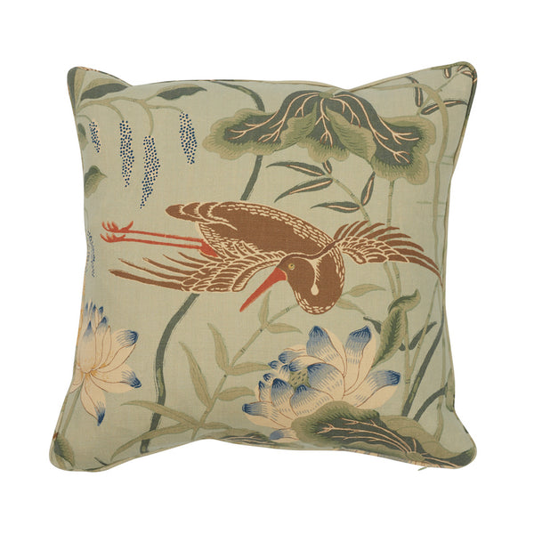 Lotus Garden 18" Pillow Aqua | Schumacher Pillows