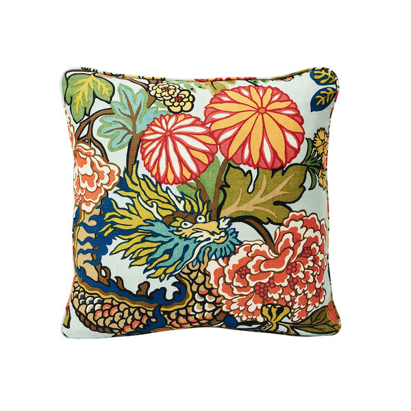 Chiang Mai Dragon 18" Pillow Aquamarine | Schumacher Pillows