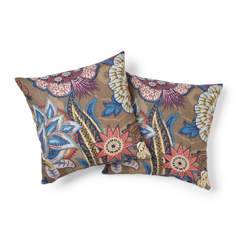 ZANZIBAR LINEN PRINT 18" PILLOW Cerulean