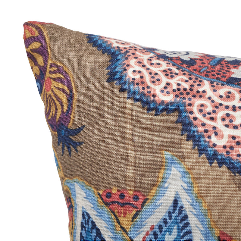 ZANZIBAR LINEN PRINT 18" PILLOW Cerulean