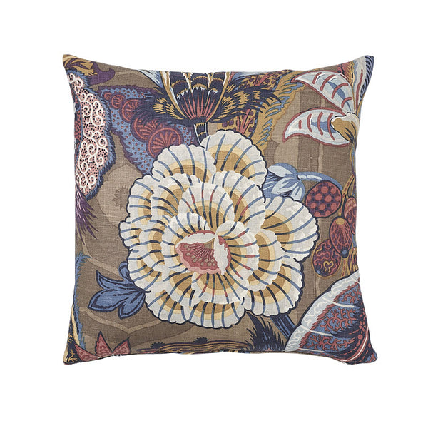 Zanzibar Linen Print 18" Pillow Cerulean | Schumacher Pillows