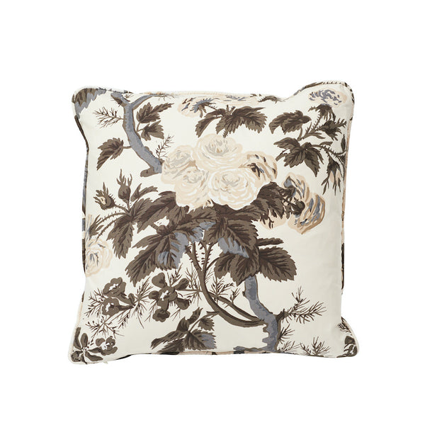 Pyne Hollyhock 18" Pillow Charcoal | Schumacher Pillows