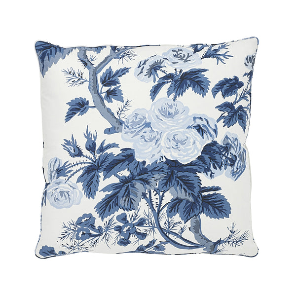 Pyne Hollyhock 18" Pillow Indigo | Schumacher Pillows