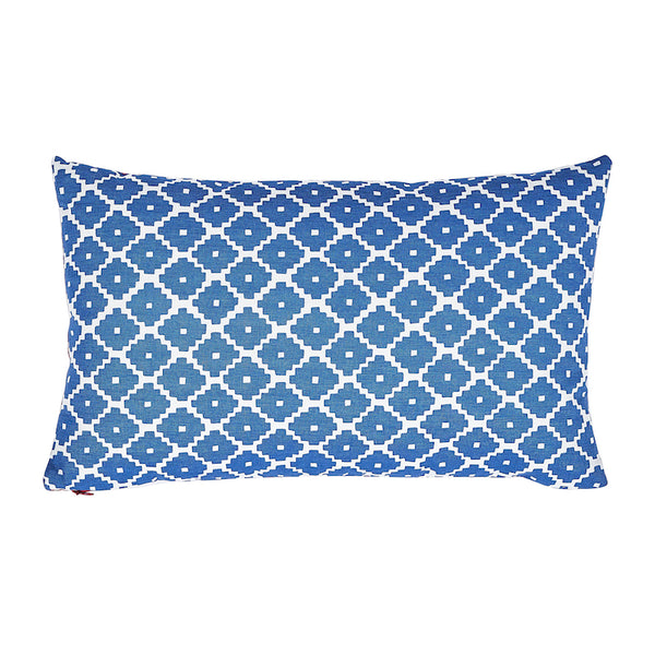 Ziggurat Pillow Blue&Red | Schumacher Pillows
