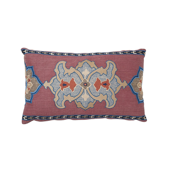 Temara Embroidered Pillow Pomegranate | Schumacher Pillows