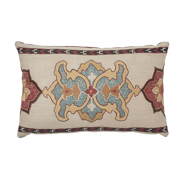 Temara Embroidered Pillow Spice | Schumacher Pillows