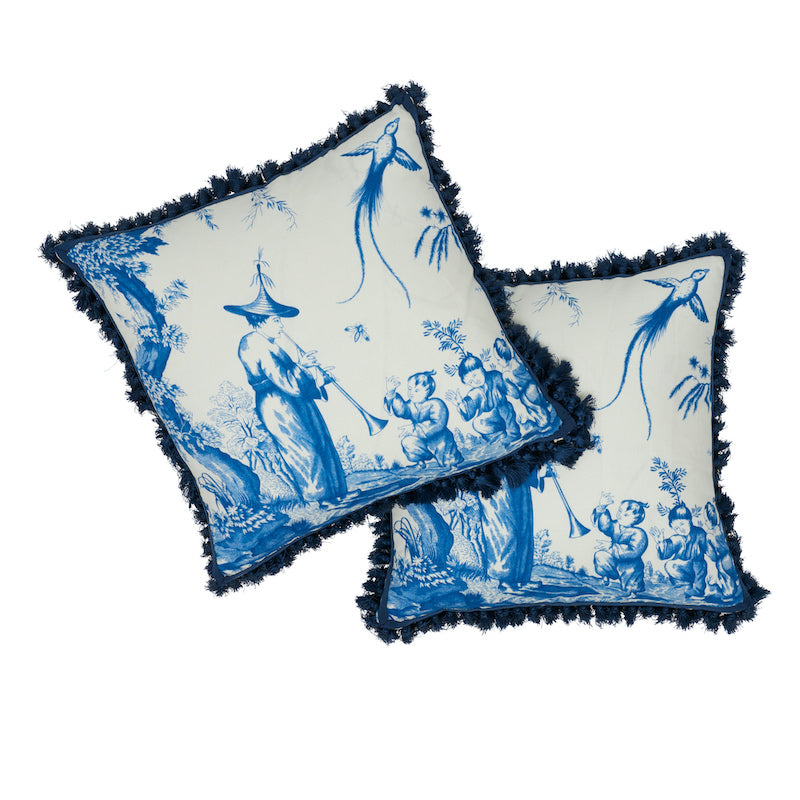 SHENGYOU TOILE 18" PILLOW Blue