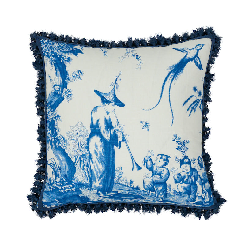 SHENGYOU TOILE 18" PILLOW Blue