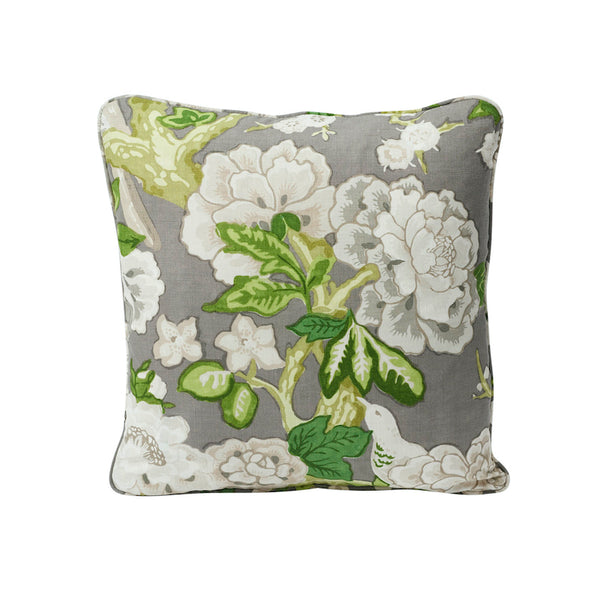 Bermuda Blossoms 18" Pillow Slate | Schumacher Pillows