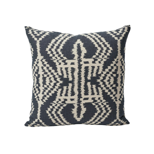 Asaka Ikat 18" Pillow Charcoal | Schumacher Pillows