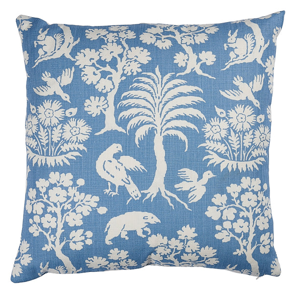 Woodland Silhouette 20" Pillow Blue | Schumacher Pillows