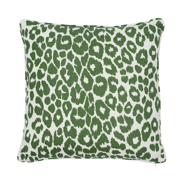 Iconic Leopard 18" Pillow Green | Schumacher Pillows