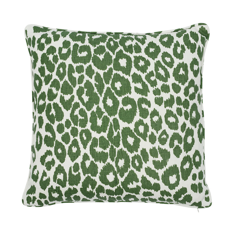 ICONIC LEOPARD 18" PILLOW Green