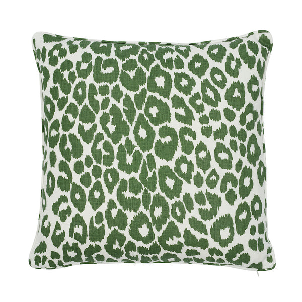 Iconic Leopard 22" Pillow Green | Schumacher Pillows