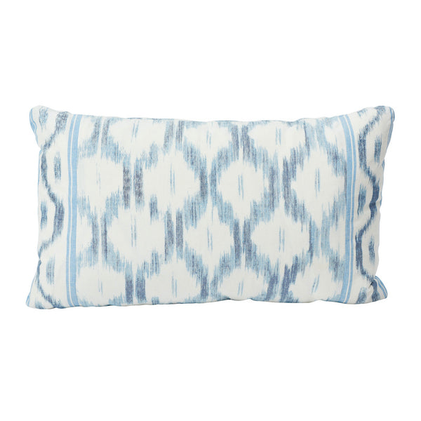 Santa Monica Ikat Pillow Indigo Blue | Schumacher Pillows
