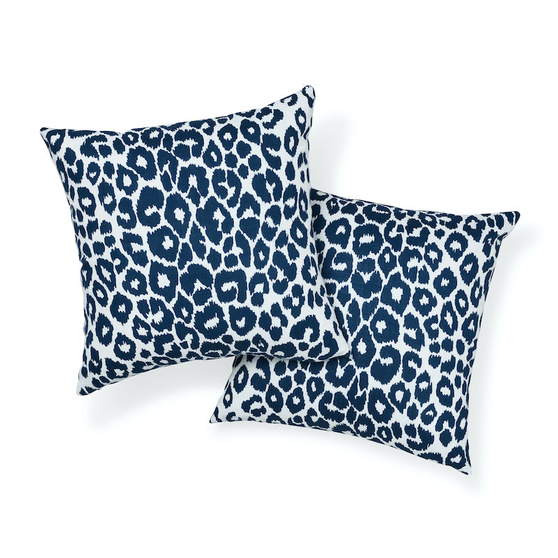 ICONIC LEOPARD I/O 18" PILLOW Navy
