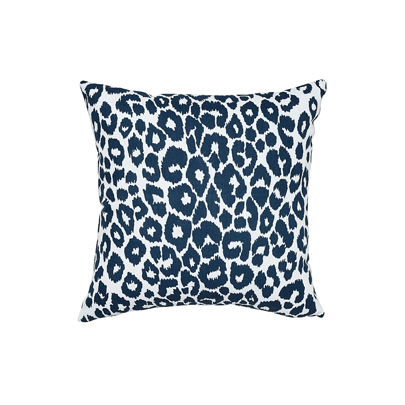 ICONIC LEOPARD I/O 18" PILLOW Navy