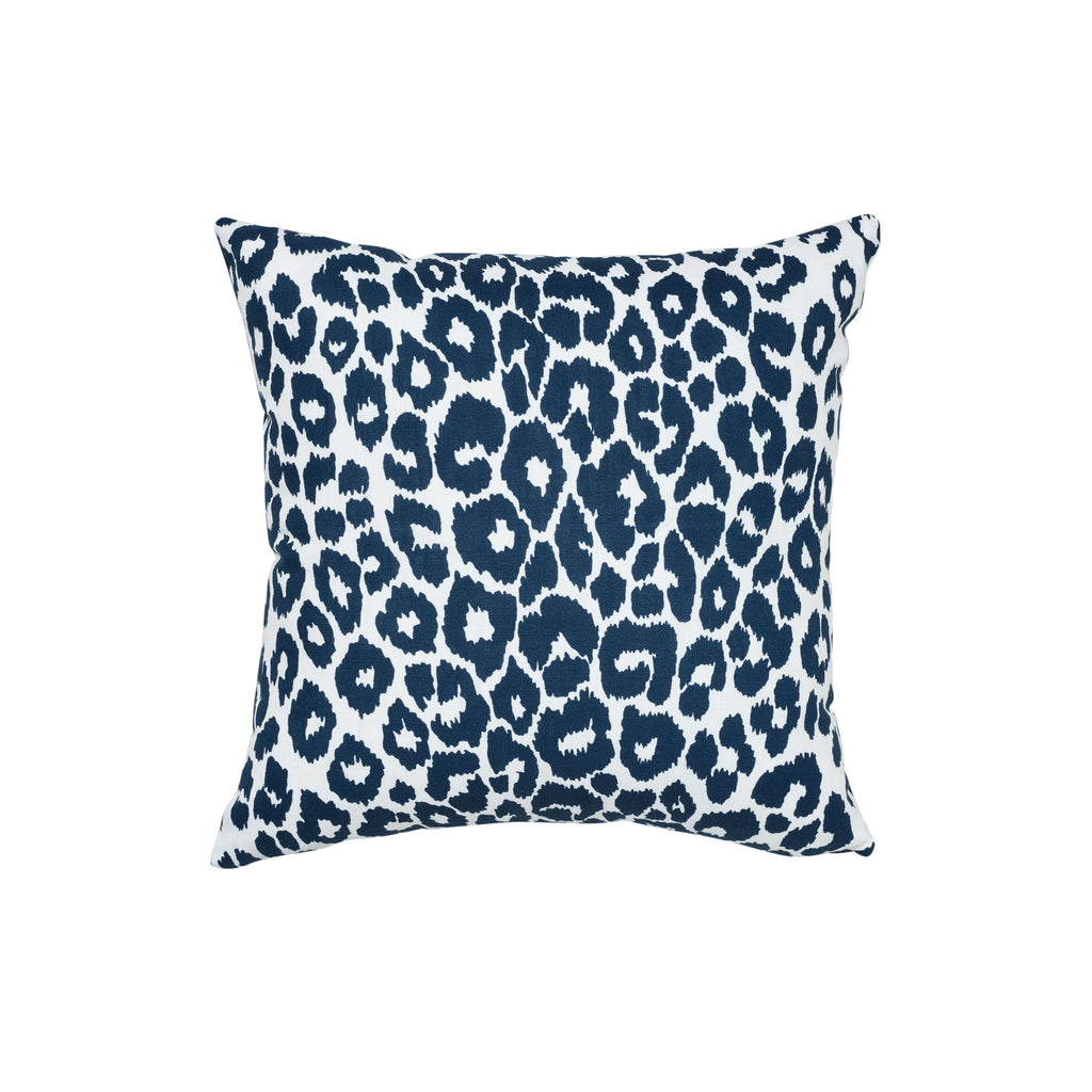 ICONIC LEOPARD I/O 20" PILLOW Navy
