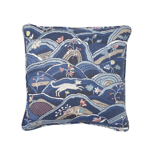 Rolling Hills 18" Pillow Blue | Schumacher Pillows