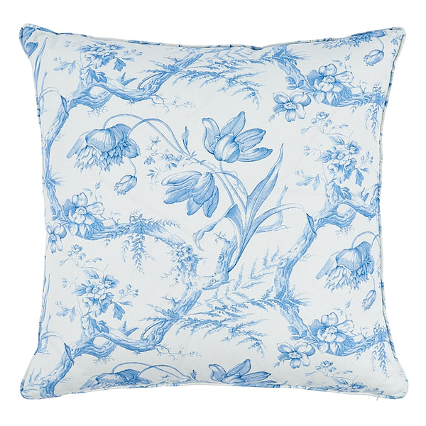 Toile De Fleurs 22" Pillow Delft | Schumacher Pillows