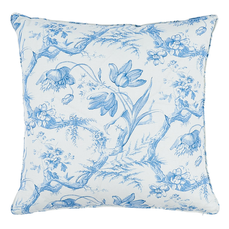 Toile De Fleurs 22" Pillow Delft