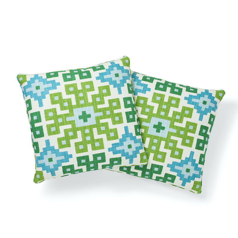 PALMETTO PRINT 20" PILLOW Lagoon
