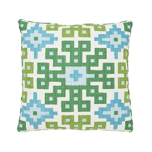 Palmetto Print 20" Pillow Lagoon | Schumacher Pillows