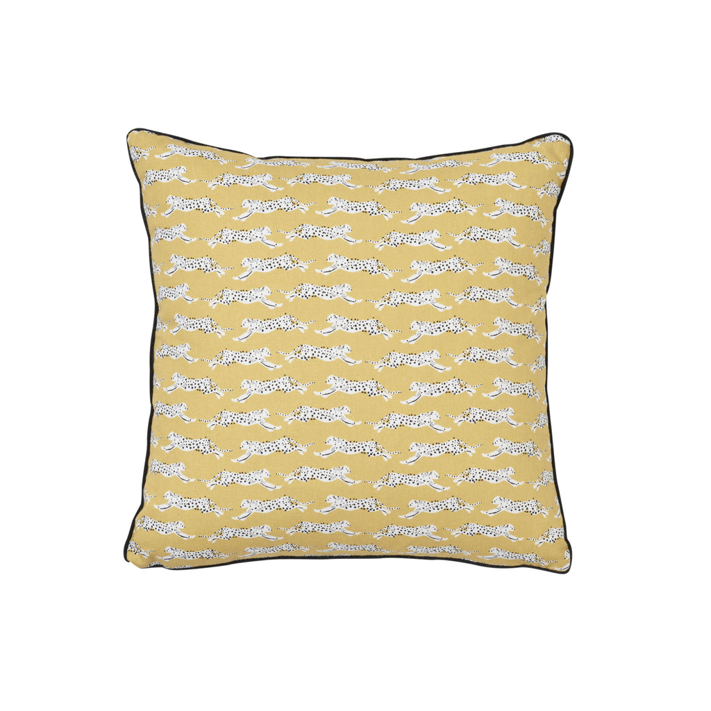LEAPING LEOPARDS 16" PILLOW Yellow
