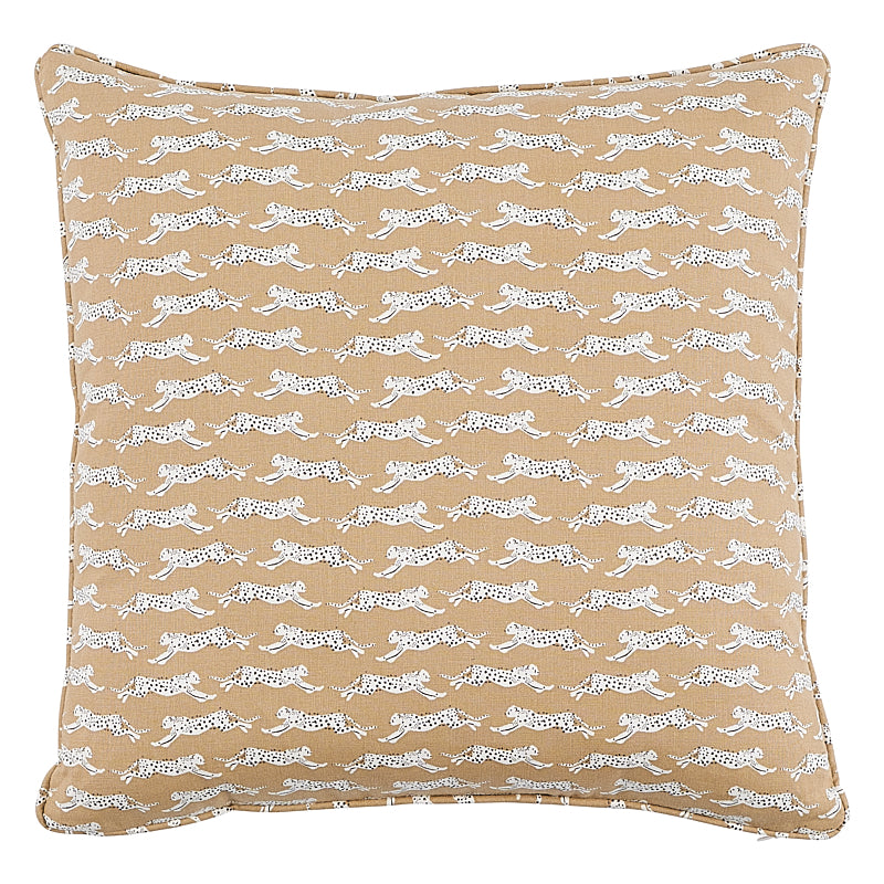 LEAPING LEOPARDS 16" PILLOW Sand