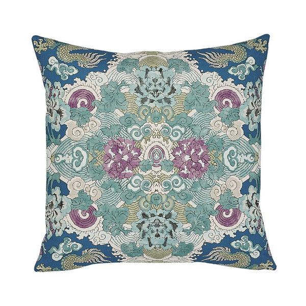 Magic Mountain Dragon Pillow Blue | Schumacher Pillows