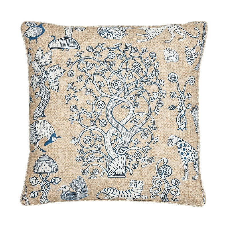 ANIMALIA 22" PILLOW Blue&Natural