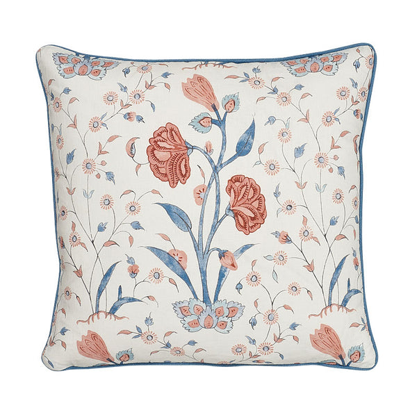 Khilana Floral 20" Pillow Delft&Rose | Schumacher Pillows