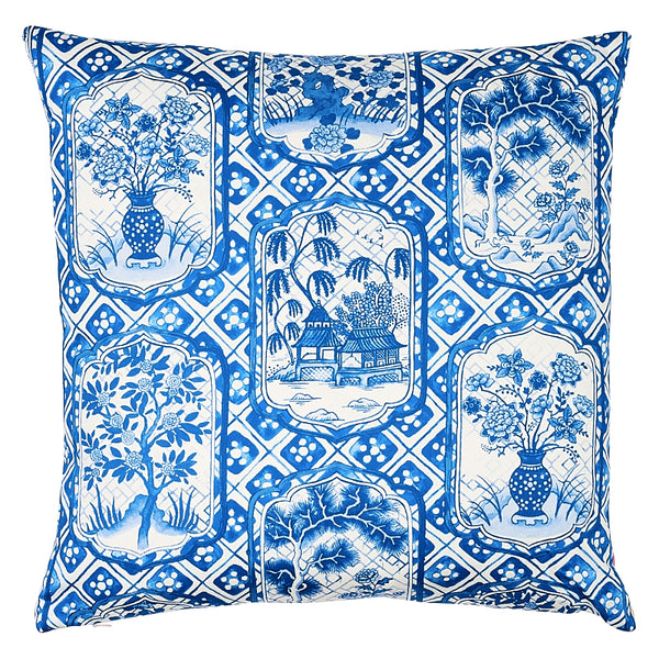 Ting Ting & Bodhi Tree Pillow Blue&Pink | Schumacher Pillows