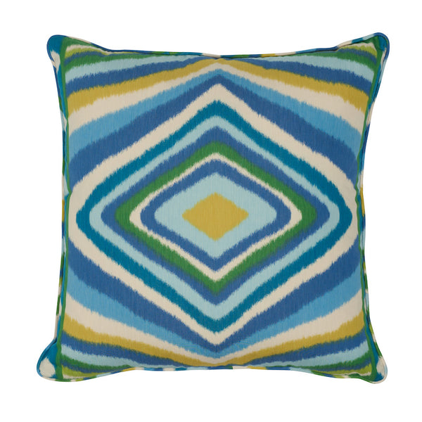 Terence Ikat 22" Pillow Peacock | Schumacher Pillows