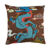 MAGICAL MING DRAGON 20" PILLOW Brown&Blue