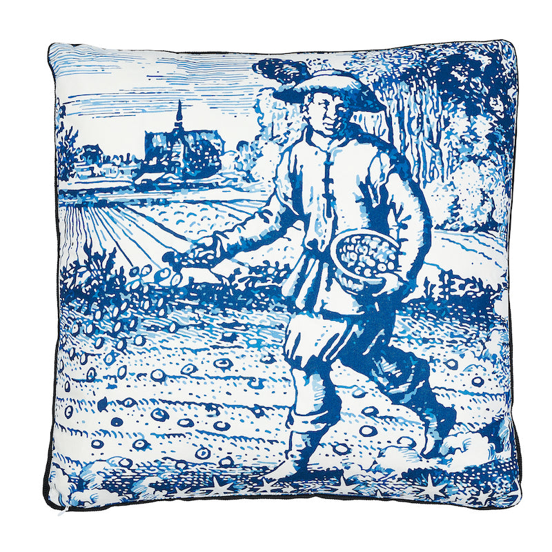 MODERN TOILE 20" BOX PILLOW Indigo