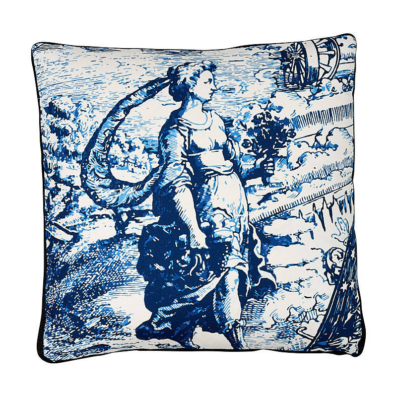 Modern Toile 20" Box Pillow Indigo