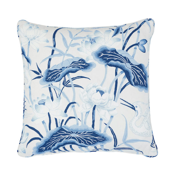 Lotus Garden 22" Pillow Porcelain | Schumacher Pillows