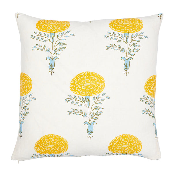 Marigold 22" Pillow Yellow | Schumacher Pillows